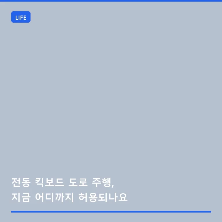 전동 킥보드 도로 주행, 지금 어디까지 허용되나요