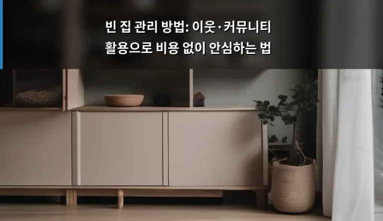 빈 집 관리 방법: 이웃·커뮤니티 활용으로 비용 없이 안심하는 법