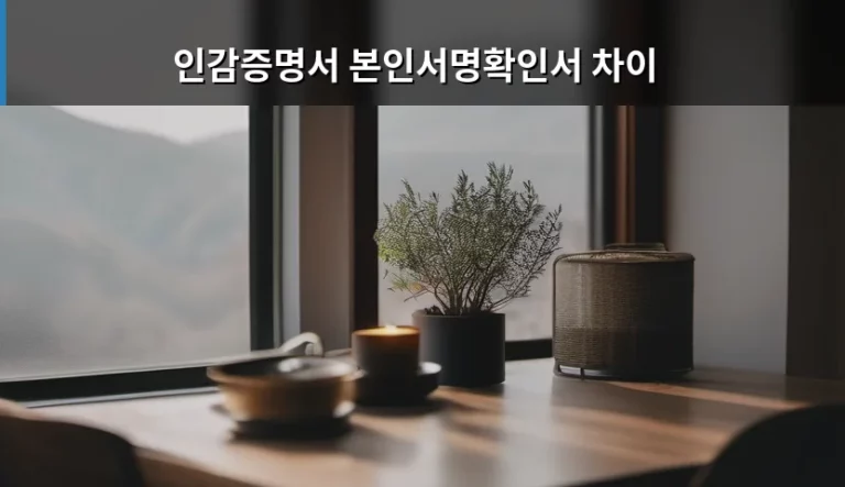 인감증명서 본인서명확인서 차이 비교 가이드