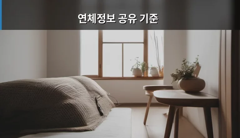 연체정보 공유 기준 및 신용 관리 방법 정리