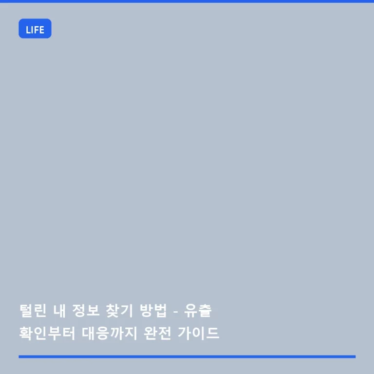 털린 내 정보 찾기 방법 – 유출 확인부터 대응까지 완전 가이드