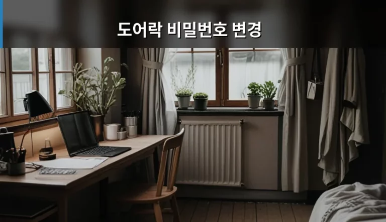 도어락 비밀번호 변경 방법과 보안 강화를 위한 팁