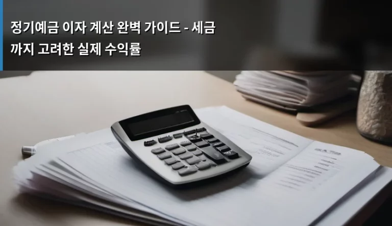 정기예금 이자 계산 완벽 가이드 – 세금까지 고려한 실제 수익률