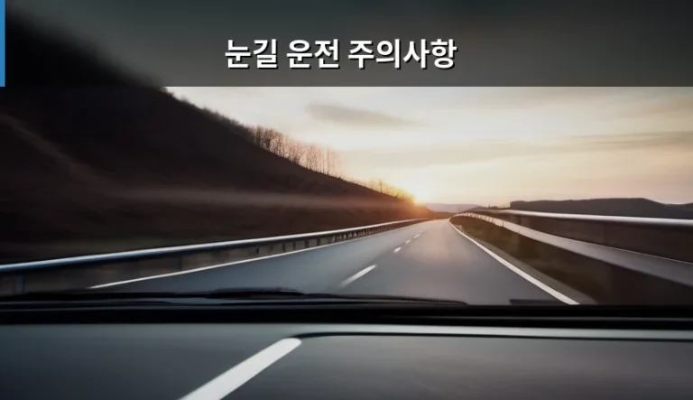 겨울철 안전을 지키는 눈길 운전 주의사항 및 대처법 완벽 가이드