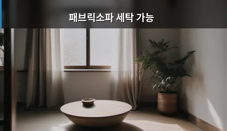 패브릭소파 세탁 가능 여부 확인 및 관리 방법