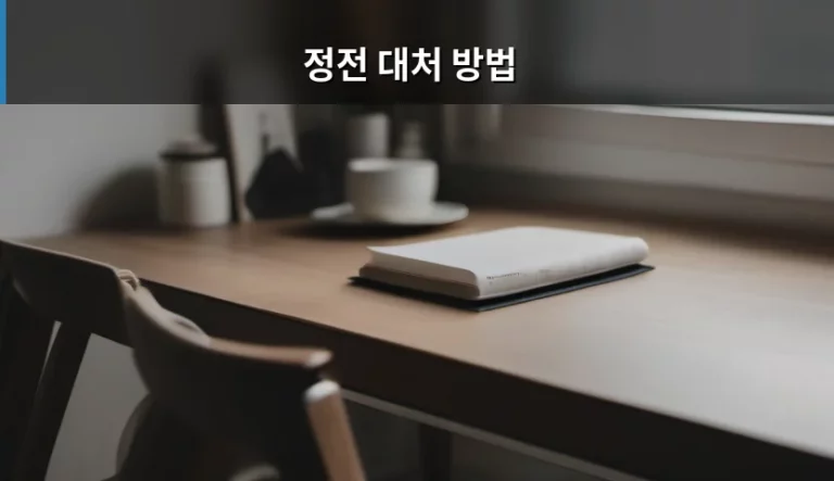 갑작스러운 정전 대처 방법 및 상황별 행동 요령