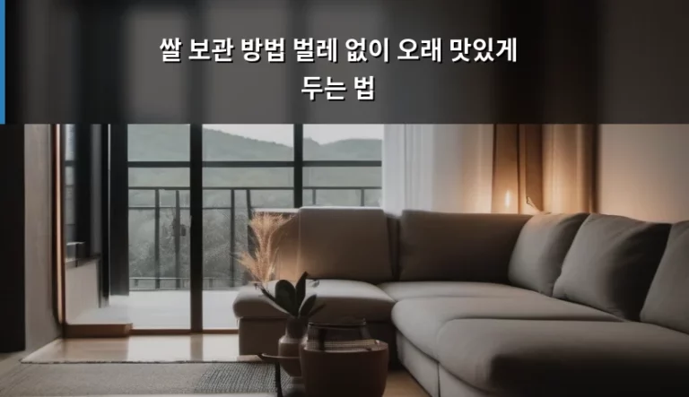 쌀 보관 방법 벌레 없이 오래 맛있게 두는 법