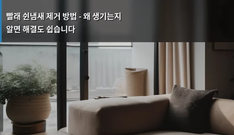 빨래 쉰냄새 제거 방법 – 왜 생기는지 알면 해결도 쉽습니다