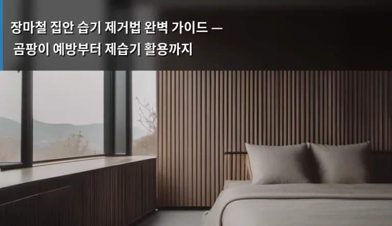 장마철 집안 습기 제거법 완벽 가이드 — 곰팡이 예방부터 제습기 활용까지