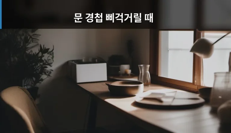 문 경첩 삐걱거릴 때 해결 방법과 관리 팁