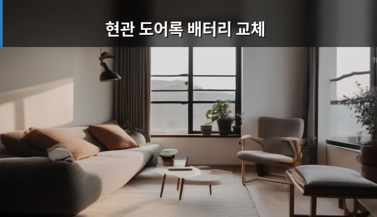 현관 도어록 배터리 교체 시기와 방법 가이드