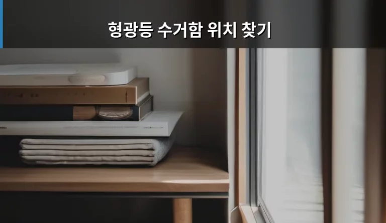 형광등 수거함 위치 찾기 및 올바른 폐기 방법