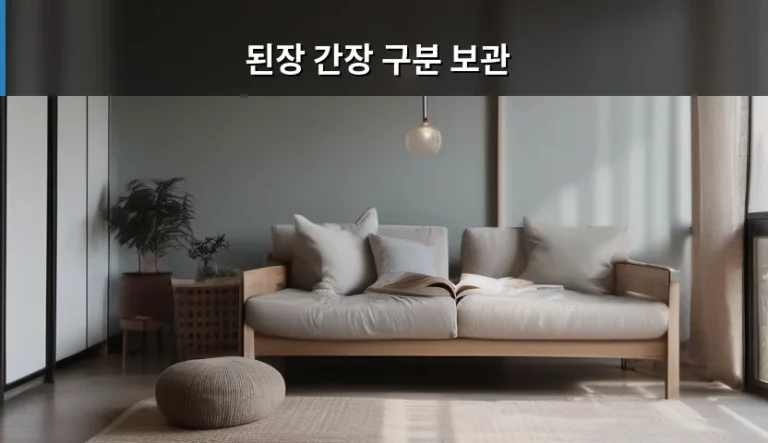 된장 간장 구분 보관 방법 및 신선도 유지 꿀팁