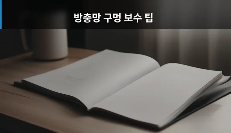 방충망 구멍 보수 팁 및 완벽 수리 가이드