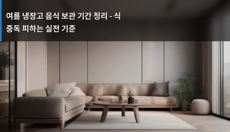 여름 냉장고 음식 보관 기간 정리 – 식중독 피하는 실전 기준