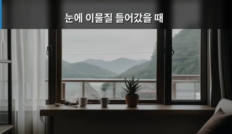 눈에 이물질 들어갔을 때 올바른 대처법과 주의사항
