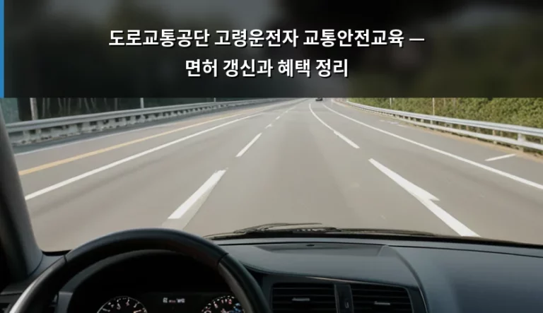 도로교통공단 고령운전자 교통안전교육 — 면허 갱신과 혜택 정리