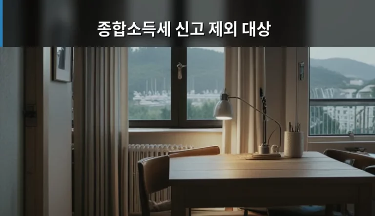 종합소득세 신고 제외 대상 및 기준 완벽 정리