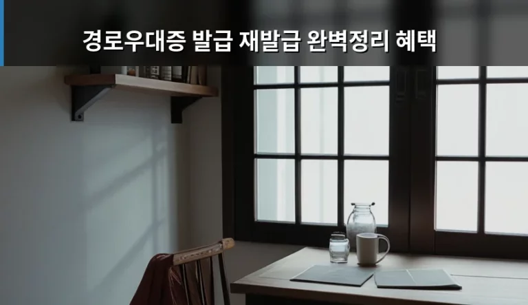 경로우대증 발급 재발급 완벽정리 혜택 및 신청 가이드